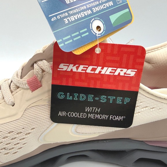 Skechers Glide-Step Altus Natural/Grey Slip-Ins Air-Cooled Memory Foam Women's 8 - Picture 14 of 16